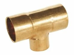 2 Tés Réduits Au Centre Triple Femelle Cuivre à Souder ø16/14/16