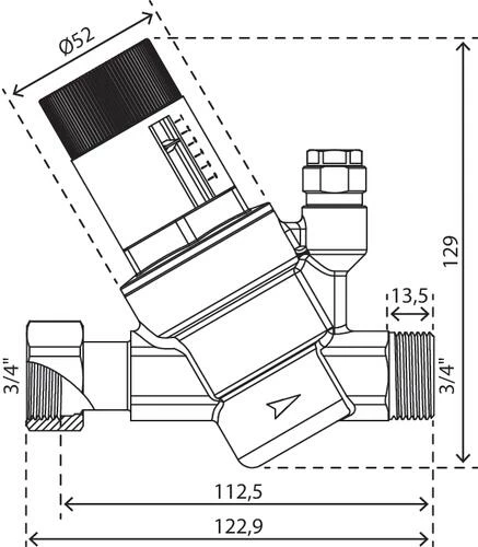 Régulateur De Pression à Membrane Mâle écrou Tournant 20/27 - PRONORM 4 Régulateur De Pression à Membrane Mâle écrou Tournant 20/27 - PRONORM – Image 2