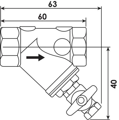 Filtre Incliné à Tamis Avec Robinet De Rinçage F15/21 4 Filtre Incliné à Tamis Avec Robinet De Rinçage F15/21 – Image 2