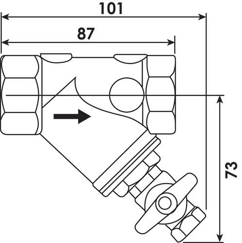 Filtre Incliné à Tamis Avec Robinet De Rinçage F26/34 4 Filtre Incliné à Tamis Avec Robinet De Rinçage F26/34 – Image 2