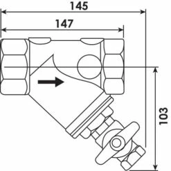 Filtre Incliné à Tamis Avec Robinet De Rinçage F50/60 5 Filtre Incliné à Tamis Avec Robinet De Rinçage F50/60 -ROBINETTERIE HAMMEL Soldes 1128 50 2