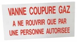 Étiquette De Signalisation Rigide Vanne Coupure Gaz 200x100