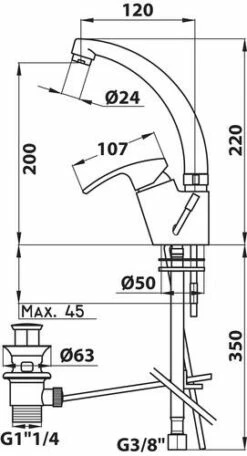 Mitigeur De Lavabo Bec Haut Access'O - ROLF -ROBINETTERIE HAMMEL Soldes 12918 2