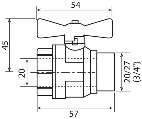 Vanne à Sphère Mâle Femelle 20/27 V490 - Manette Papillon - PRONORM 4 Vanne à Sphère Mâle Femelle 20/27 V490 - Manette Papillon - PRONORM – Image 2