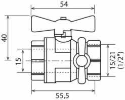 Vanne à Sphère Double Femelle 15/21 à Purge V490 - Manette Papillon - PRONORM -ROBINETTERIE HAMMEL Soldes 1493 15 2