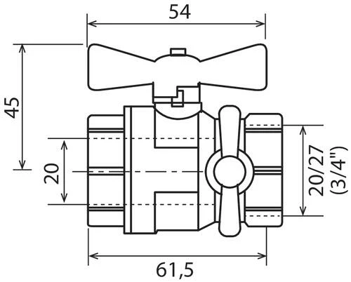 Vanne à Sphère Double Femelle 20/27 à Purge V490 - Manette Papillon - PRONORM 4 Vanne à Sphère Double Femelle 20/27 à Purge V490 - Manette Papillon - PRONORM – Image 2