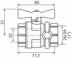 Vanne à Sphère Double Femelle 26/34 à Purge V490 - Manette Papillon - PRONORM -ROBINETTERIE HAMMEL Soldes 1493 26 2