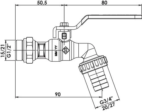 Robinet D'arrosage Orientable à Sphère Avec Raccord Au Nez 15/21 - 20/27 - PRONORM 7 Robinet D'arrosage Orientable à Sphère Avec Raccord Au Nez 15/21 - 20/27 - PRONORM – Image 5