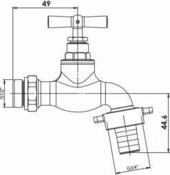 Robinet D'arrosage Orientable à Potence 15/21 - 20/27 - PRONORM -ROBINETTERIE HAMMEL Soldes 16 15 20R 3