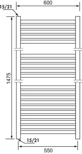 Radiateur Sèche-serviettes électrique 1000W OPTIMA Tubes Droits - DELTACALOR 4 Radiateur Sèche-serviettes électrique 1000W OPTIMA Tubes Droits - DELTACALOR – Image 2