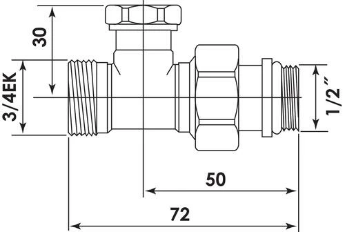 Té De Réglage à Visser Mâle - Raccord 3/4EK - SOMATHERM 4 Té De Réglage à Visser Mâle - Raccord 3/4EK - SOMATHERM – Image 2