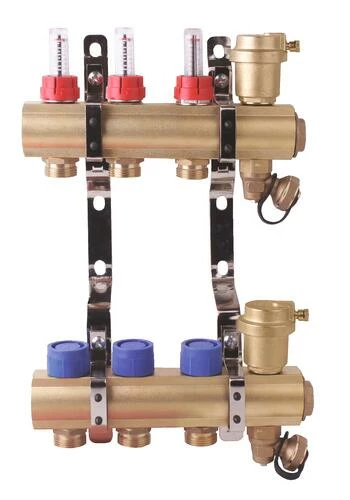 Collecteur PCBT 3 Départs En Laiton Brut - SOMATHERM 3 Collecteur PCBT 3 Départs En Laiton Brut - SOMATHERM