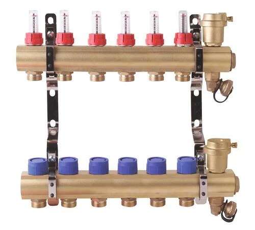 Collecteur PCBT 6 Départs En Laiton Brut - SOMATHERM 3 Collecteur PCBT 6 Départs En Laiton Brut - SOMATHERM