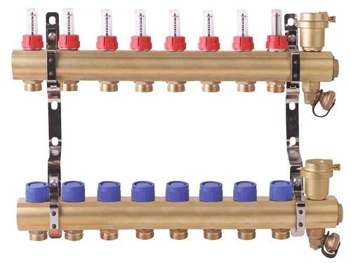 Collecteur PCBT 8 Départs En Laiton Brut - SOMATHERM 3 Collecteur PCBT 8 Départs En Laiton Brut - SOMATHERM