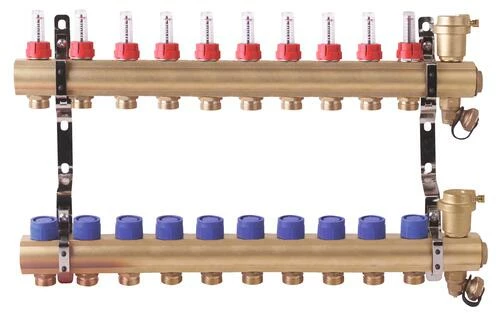 Collecteur PCBT 10 Départs En Laiton Brut - SOMATHERM 3 Collecteur PCBT 10 Départs En Laiton Brut - SOMATHERM