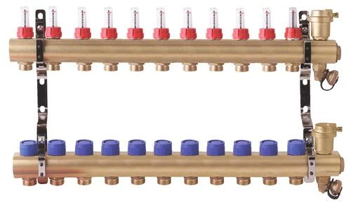 Collecteur PCBT 11 Départs En Laiton Brut - SOMATHERM 3 Collecteur PCBT 11 Départs En Laiton Brut - SOMATHERM