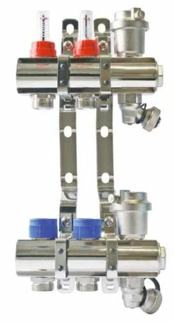 Collecteur PCBT 2 Départs En Laiton Chromé - SOMATHERM