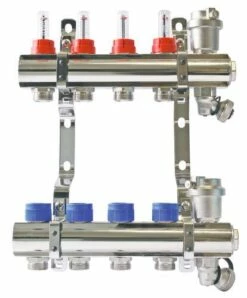 Collecteur PCBT 4 Départs En Laiton Chromé - SOMATHERM