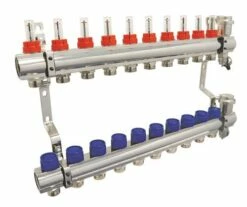 Collecteur PCBT 10 Départs En Laiton Chromé - SOMATHERM -ROBINETTERIE HAMMEL Soldes 2235 10 26 2