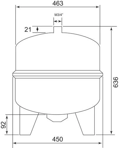 Vase D'expansion Chauffage Sur Pied 80 Litres - SOMATHERM 4 Vase D'expansion Chauffage Sur Pied 80 Litres - SOMATHERM – Image 2