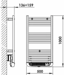 Radiateur Sèche-serviettes électrique Soufflant 500W CALIMA - DELTACALOR -ROBINETTERIE HAMMEL Soldes 2700 500ES 2