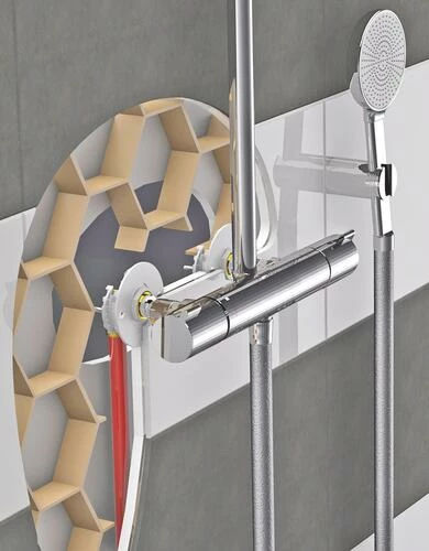 FIXOPLAC PER ø12 - F15/21 Bain-douche Plaque ALVÉOLAIRE Raccords Coudés à Glissement 4 FIXOPLAC PER ø12 - F15/21 Bain-douche Plaque ALVÉOLAIRE Raccords Coudés à Glissement – Image 2