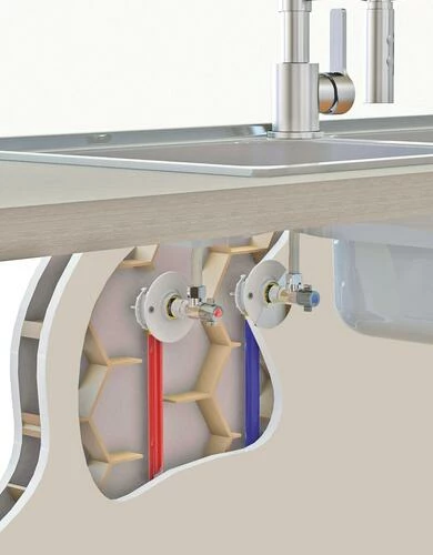 FIXOPLAC PER ø16 - M12/17 Sous Lavabo Plaque ALVÉOLAIRE Raccords Coudés à Glissement 4 FIXOPLAC PER ø16 - M12/17 Sous Lavabo Plaque ALVÉOLAIRE Raccords Coudés à Glissement – Image 2