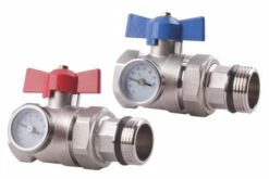 Kit Vannes PCBT Droites Laiton Chromé Avec Thermomètre - SOMATHERM