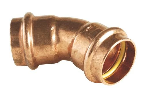 Coude 45° Cuivre à Sertir GAZ Double Femelle ø14 3 Coude 45° Cuivre à Sertir GAZ Double Femelle ø14