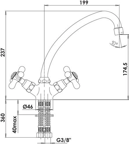 Mitigeur D'évier Bec Tube Star'O - ROLF 4 Mitigeur D'évier Bec Tube Star'O - ROLF – Image 2