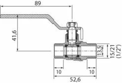 Vanne à Sphère Double Mâle 15/21 - Manette Plate 9 Vanne à Sphère Double Mâle 15/21 - Manette Plate -ROBINETTERIE HAMMEL Soldes 470 15MM 4