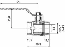 Vanne à Sphère Double Femelle à Purge 20/27 - Manette Plate 10 Vanne à Sphère Double Femelle à Purge 20/27 - Manette Plate -ROBINETTERIE HAMMEL Soldes 470 20FFPU 4