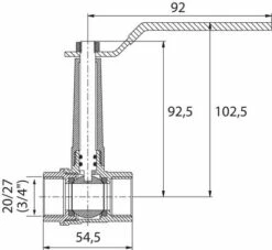 Vanne à Sphère à Rehausse Double Femelle 20/27 V490 - Manette Plate - PRONORM -ROBINETTERIE HAMMEL Soldes 470 20FFREH 2