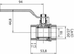 Vanne à Sphère Double Femelle 20/27 - Manette Plate -ROBINETTERIE HAMMEL Soldes 470 20FF 4