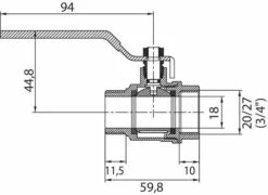 Vanne à Sphère Mâle Femelle 20/27 - Manette Plate -ROBINETTERIE HAMMEL Soldes 470 20MF 4
