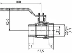 Vanne à Sphère Mâle Femelle 26/34 - Manette Plate 9 Vanne à Sphère Mâle Femelle 26/34 - Manette Plate -ROBINETTERIE HAMMEL Soldes 470 26MF 4