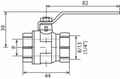 Vanne à Sphère Double Femelle 8/13 V490 - Manette Plate - PRONORM -ROBINETTERIE HAMMEL Soldes 490 08 2