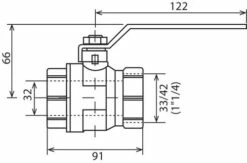 Vanne à Sphère Double Femelle 33/42 V490 - Manette Plate - PRONORM -ROBINETTERIE HAMMEL Soldes 490 33 2