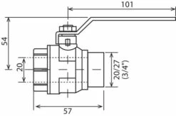 Vanne à Sphère Mâle Femelle 20/27 V490 - Manette Plate - PRONORM -ROBINETTERIE HAMMEL Soldes 492 20S 2