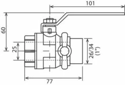 Vanne à Sphère Mâle Femelle à Purge 26/34 V490 - Manette Plate - PRONORM -ROBINETTERIE HAMMEL Soldes 495 26 2