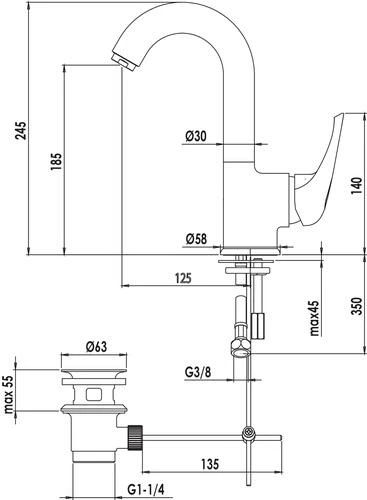 Mitigeur De Lavabo Bec Haut Access - ROLF 5 Mitigeur De Lavabo Bec Haut Access - ROLF – Image 3
