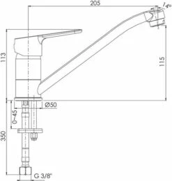 Mitigeur D'évier Norm'O C3 ø35 - ROLF 5 Mitigeur D'évier Norm'O C3 ø35 - ROLF -ROBINETTERIE HAMMEL Soldes 501011101 2