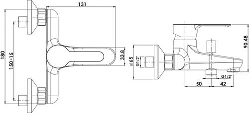 Mitigeur Bain-douche Mural Norm'O - ROLF 4 Mitigeur Bain-douche Mural Norm'O - ROLF – Image 2