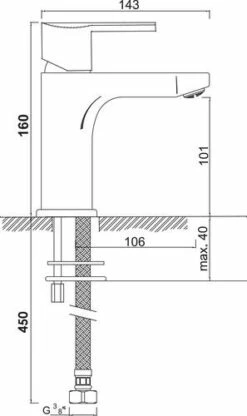 Mitigeur De Lavabo Taille M Nam'O C3 - ROLF 7 Mitigeur De Lavabo Taille M Nam'O C3 - ROLF -ROBINETTERIE HAMMEL Soldes 501011602 3