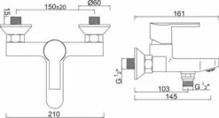 Mitigeur De Bain-douche Mural Nam'O - ROLF 4 Mitigeur De Bain-douche Mural Nam'O - ROLF -ROBINETTERIE HAMMEL Soldes 501011607 2
