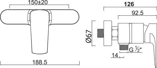 Mitigeur De Douche Mural Ely'O - ROLF 4 Mitigeur De Douche Mural Ely'O - ROLF – Image 2