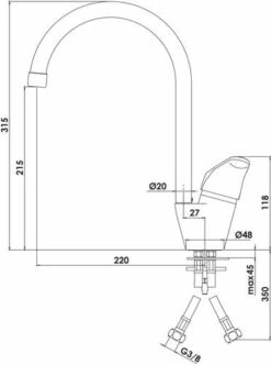 Mitigeur D'évier Bec Tube Haut Access - ROLF -ROBINETTERIE HAMMEL Soldes 501012501 2