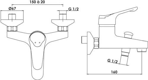 Mitigeur Bain-douche Mural Access - ROLF 4 Mitigeur Bain-douche Mural Access - ROLF – Image 2