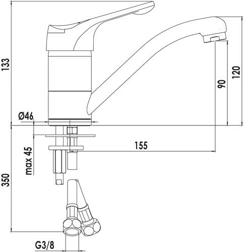 Mitigeur De Lavabo Bec Court Access - ROLF 4 Mitigeur De Lavabo Bec Court Access - ROLF – Image 2