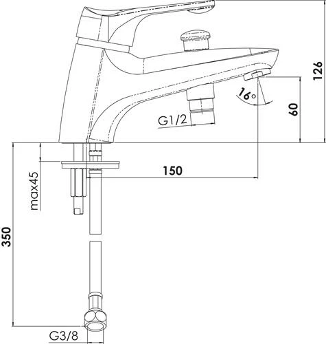 Mitigeur Bain-douche Monotrou Access - ROLF 4 Mitigeur Bain-douche Monotrou Access - ROLF – Image 2